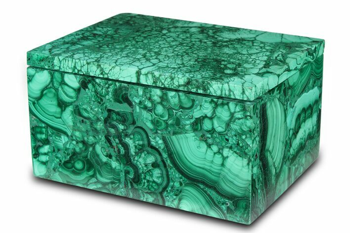 Wide Malachite Jewelry Box - DR Congo #381123
